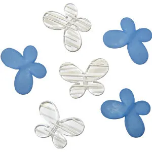 Фото №0 Декоративные бусины Мотылек синие ассорти 3х2,2см 10шт