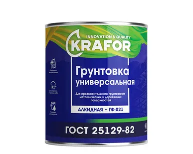 фото Грунтовка ГФ-021 серая 0,8кг KRAFOR