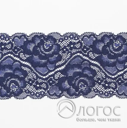 Фото №0 Кружево стрейч гипюр 6322 90 мм, т.синий