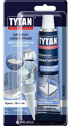 Фото №0 Герметик силиконовый санитарный белый 85мл TYTAN