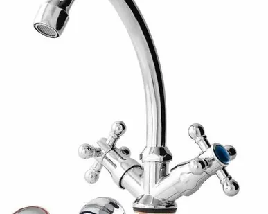 фото Смеситель Омега елочка 1/2 керамика, мах. Родео (крепление под гайку,без подводки), арт.3310-2