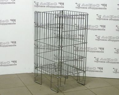 фото Сетчатая корзина для распродаж 400х350х800, хром