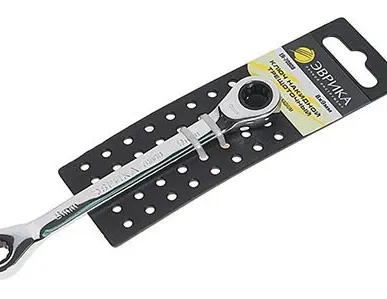 фото Ключ накидной 8х9мм трещоточный ЭВРИКА 70809