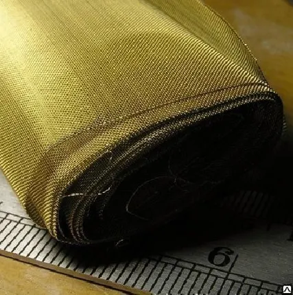 Фото №0 Сетка латунная ГОСТ 6613-86 полутомпаковая ячейка 0,1мм d=06/08мм