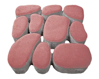 фото Тротуарная плитка Берит Морской берег Красная 500х500х100 на белом цементе