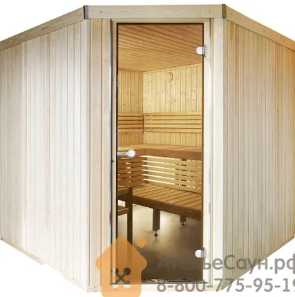 Фото №0 Сауна Harvia Variant S2020R (угловая правая, 1945х1945 мм, без печи, интерьер Formula из ольхи)
