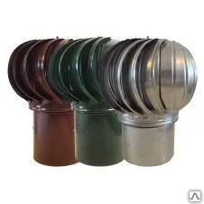 фото Зонтик оголовка вытяжки турбинный без электрич-ва d110-200мм окраш ОЦИНК. с