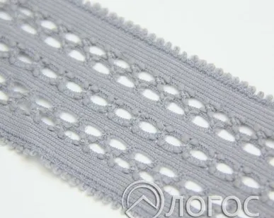 фото Кружево стрейч B-15 40 мм, И, серый