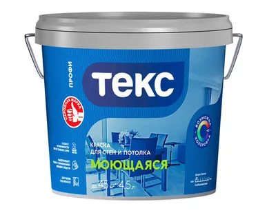 фото Краска В/Д моющаяся СУПЕРБЕЛАЯ ПРОФИ 4,5л/7,1кг ТЕКС