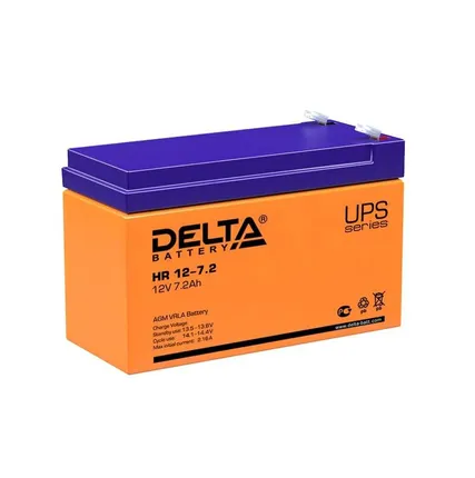 Фото №0 Аккумулятор 12В 7.2А.ч. Delta HR 12-7.2