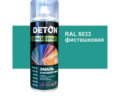 фото Эмаль аэрозольная алкидная атмосферостойкая 520мл RAL 6033 глянцевая фисташковая DETON