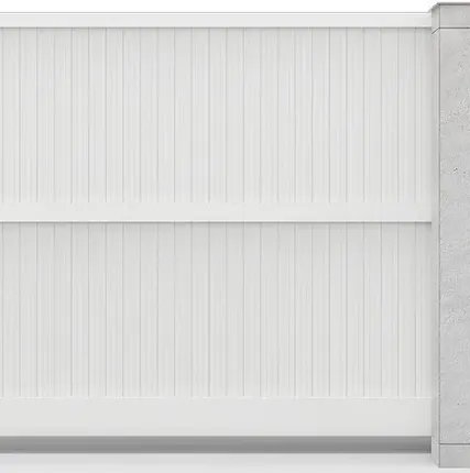 Фото №0 Откатные ворота р-профиль вертикальные белые 3500х2000 мм