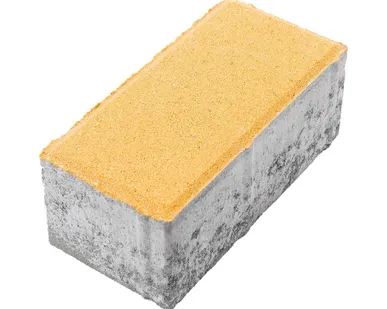 фото Тротуарная плитка Берит Прямоугольник Желтая 200х100х80 на белом цементе