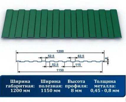 Фото №0 Профнастил С-8 6005 зеленый мох