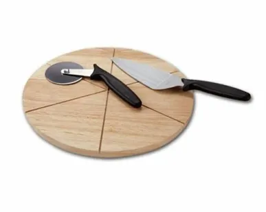 фото Доска для подачи пиццы d=40*2 см. на 6 сегментов, бук /1/