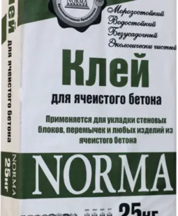 фото Клей для ячеистого бетона (сибита) зимний, 25 кг NORMA