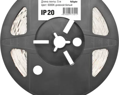 фото Лента светодиодная 71 701 NLS-3528CW60-4.8-IP20-12V-Pro R5 4.8Вт/м (уп.5м) Navigator 71701