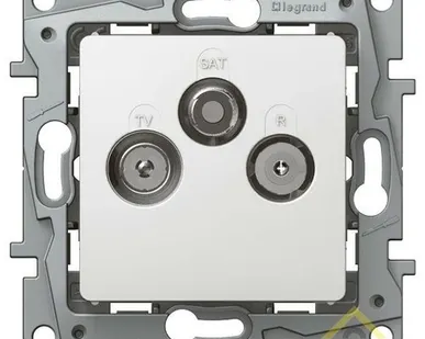 фото Механизм розетки TV/R/SAT звезда 2дБ ETIKA Plus бел. Legrand 672256