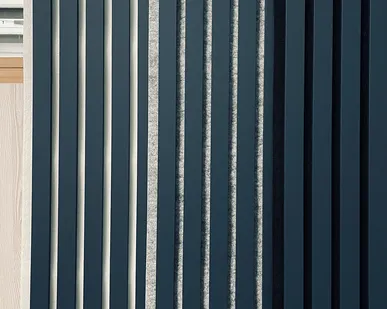 фото Акустическая реечная панель – Морской синий - Белый - 2400 мм - Половинка