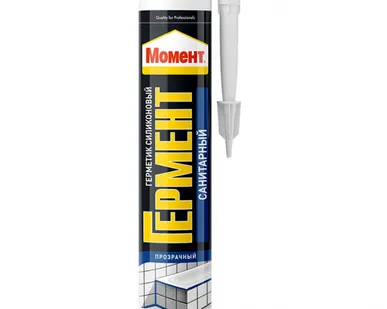 фото Герметик МОМЕНТ силиконовый санитарный 280 мл. прозрачный