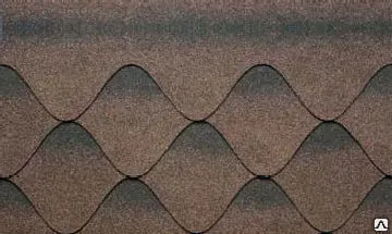 фото Мягкая кровля Kerabit коллекция S+  с тенью. Цвет коричнево-черный