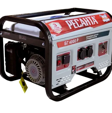 Фото №0 Генератор бензиновый 64/1/44 Ресанта БГ 4000 Р, 3 кВт, ручной стартер, бак 15 л