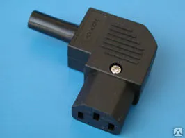 Фото №0 Разъем 220в.(м) на кабель, 3 контакта, прямой угол, тип 2