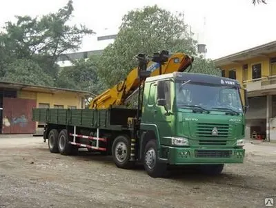 Фото №0 Аренда кран-борта стрела 10т, борт 17т длина 9м, час