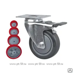фото Колесо поворотное с площадкой Lema EI2-PU-75-80-B7