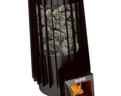 фото Печь для бани Grill D Cometa Vega 180 long black (чёрная, с выносной топкой)