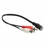 фото Переходник гнездо 3,5мм на штекер 2 RCA стерео (20 см)