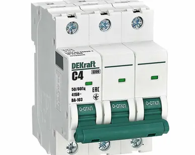 фото DEKraft Авт. выкл. 3Р 4А х-ка C ВА-103 6кА нов.