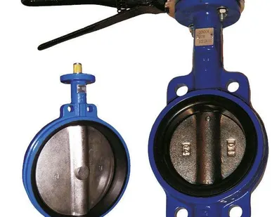 фото Затвор дисковый Ду200 Ру16 межфланцевый рукоятка чуг-диск-чуг EPDМ,110С KVA