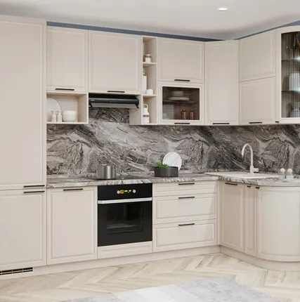 Фото №0 Кухонный гарнитур угловой с витриной Неаполь 109 237