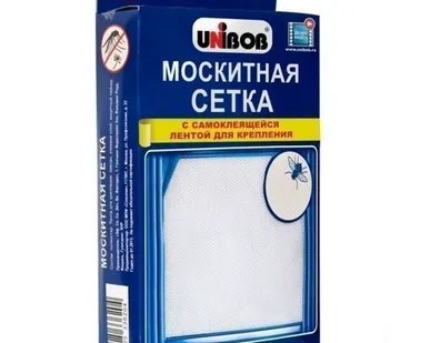 фото Сетка москитная UNIBOB 1,5м х 1,5м с лентой для крепления (белая) 8 мм х 6