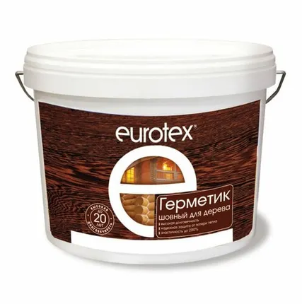 Фото №0 Герметик акриловый для швов деревянных домов EUROTEX белый 6 кг