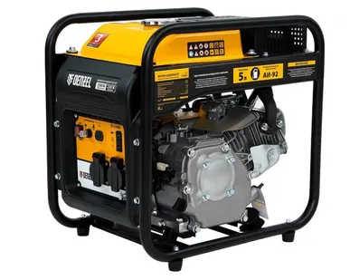 фото Генератор инверторный GT-2500iF, 2.5 кВт, 230 В, бак 5 л, открытый корпус, ручной старт Denzel