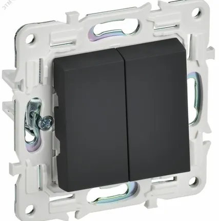 Фото №0 SKANDY Выключатель 2-клавишный проходной 10А SK-V05G графит IEK