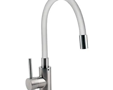 фото смеситель для кухни OSGARD Gron flex гибкий излив никель белый