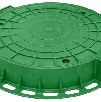 Фото №0 Люк полимерно-композитный лёгкий малый КВАДРАТНЫЙ для смотровых колодцев, с крышкой, 35 см, 15 кН зеленый