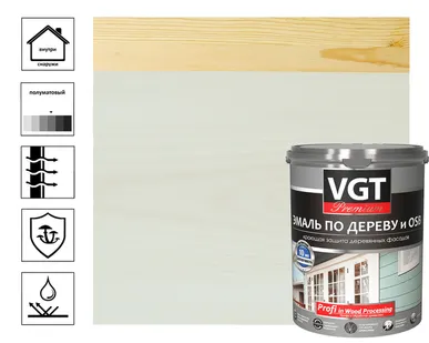 фото Эмаль Vgt Профи ВД-АК-1179 по дереву и OSB, стальной серый, 2,5 кг