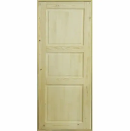 Фото №0 Дверь межкомнатная филенчатая Три филенки 2000х800х30мм с коробом, сосна