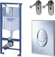 фото Инсталляция унит. Grohe Rapid SL  38721001 овальная кнопка