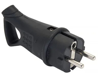 фото Вилка каучук 1-ф., 16A угловая с кольцом IP44 EKF RPS...