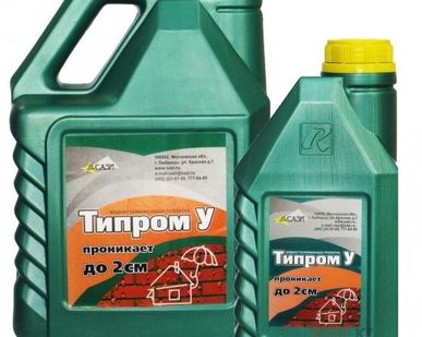 фото ГИДРОФОБИЗАТОР ТИПРОМ У Гидрофобизирующая жидкость глубокого проникновения. СТО 112-32478306-2014 Для придания водогрязеотталкивающих свойств кирпичу, бетону, штукатурке, известняку, пенобетону, шиферу , дереву и другим строительным материалам.