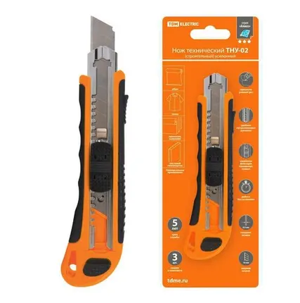 Фото №0 Нож технический усиленный 18 мм ТНУ-02 Алмаз (РФ)