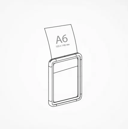 Фото №0 Рамка из ударопрочного пластика с закругленными углами PF-A6, цвет желтый