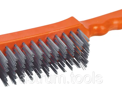 Фото №0 Корщетка стальная, пластиковая ручка, 5 рядов, 260мм арт. 38434