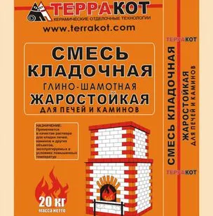 фото Смесь глино-шамотная «Терракот» кладочная жаростойкая 5 кг