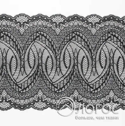 Фото №0 Кружево стрейч гипюр арт. 65007, черный